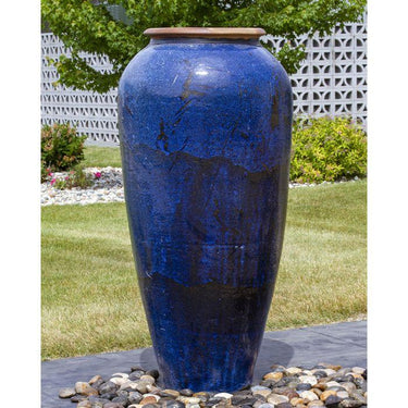 Tuscany FNT50489 Ceramic Triple Vase Complete Fountain Kit Vase Fountain Blue Thumb
